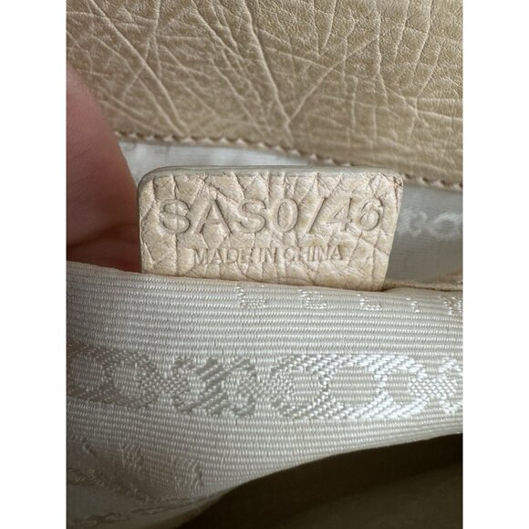 Céline Macadam Canvas Cream Leather Hand Bag Aquamarine Blue Purse - Picture 14 of 15